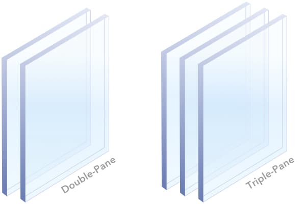 animation showing replacement double and triple glazing