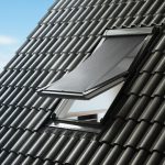 GREY ROOF AWNING DOUBLE GLAZED UNIT FULLY OPENED IN A TILED ROOF