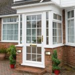 white georgian bar pvcu front door and porch on house in ealing w13