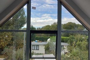 Looking from inside out of the new suppliedwindows