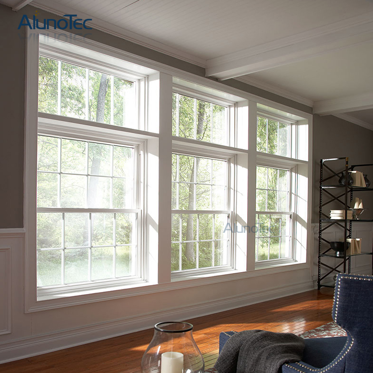 Energy-efficient double glazed windows in a bright contemporary living room